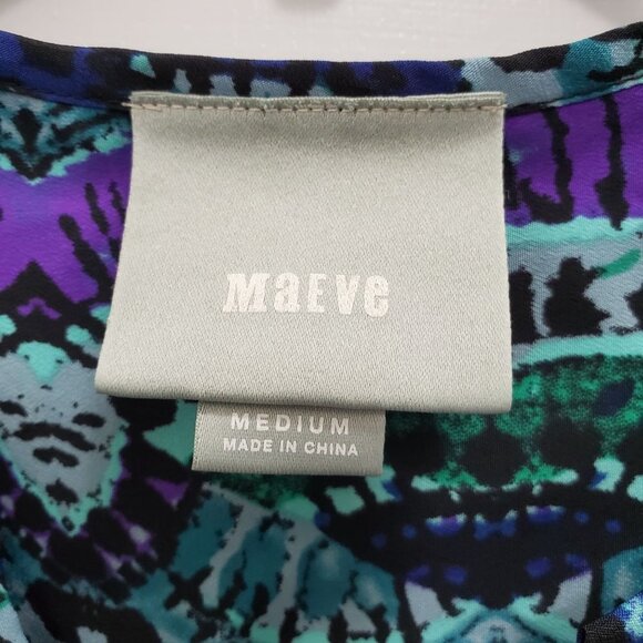 Anthropologie | Maeve Frequencies Turquoise Ikat Belted Hi-Lo Shirtdress Size‎ M - Picture 2 of 7